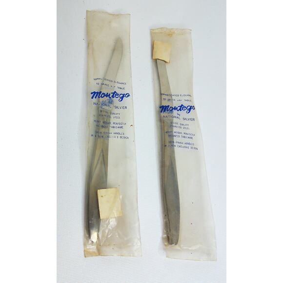 Vintage Nasco MONTEGO Stainless Flatware Japan Steak Knives SET OF 2 - Picture 1 of 6